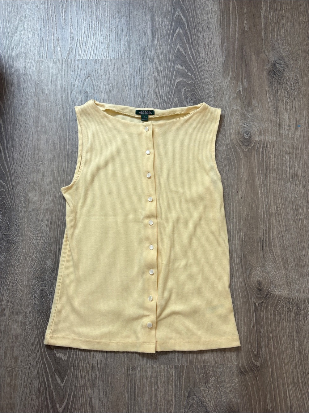 wild fable butter yellow button tank
